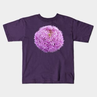 Purple Allium Floral Photo Kids T-Shirt